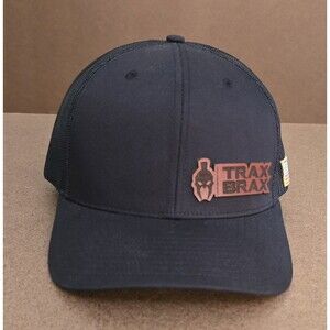 Trax Brax Richardson 112 Trucker Hat USA Flag Patch Black Mesh Snapback